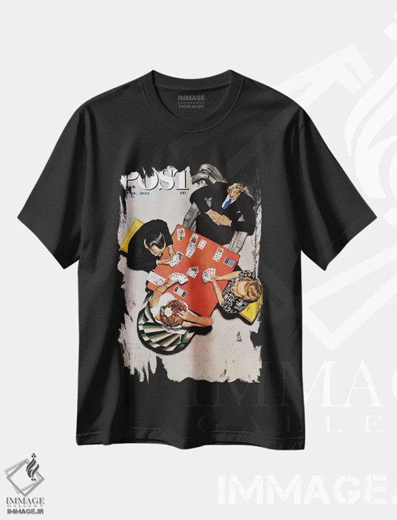 تیشرت مشکی طرح دار بازی بریج، هنر فاخر کلاسیک اثر نورمن راکول | فروشگاه ایماژ