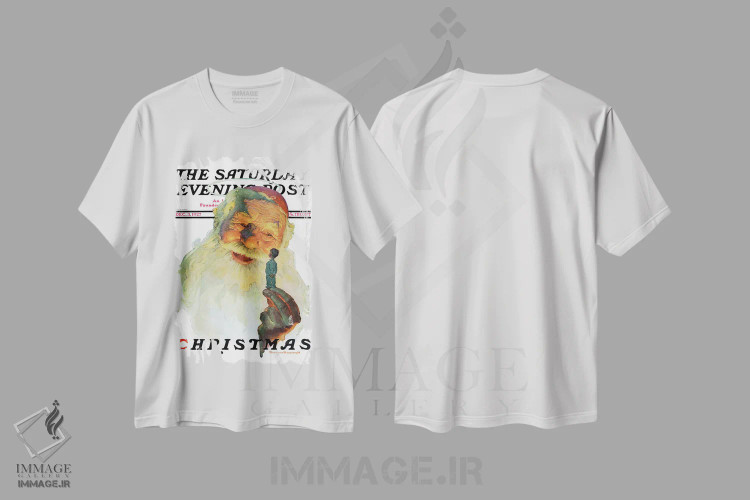 تیشرت سفید طرح دار 1927,کریسمس ۱۹۲۷، هنر فاخر کلاسیک اثر نورمن راکول | فروشگاه ایماژ