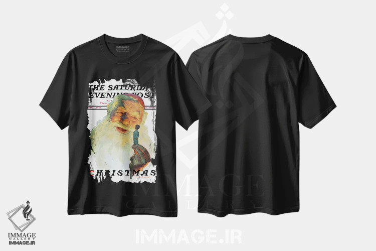 تیشرت مشکی طرح دار 1927,کریسمس ۱۹۲۷، هنر فاخر کلاسیک اثر نورمن راکول | immage.ir