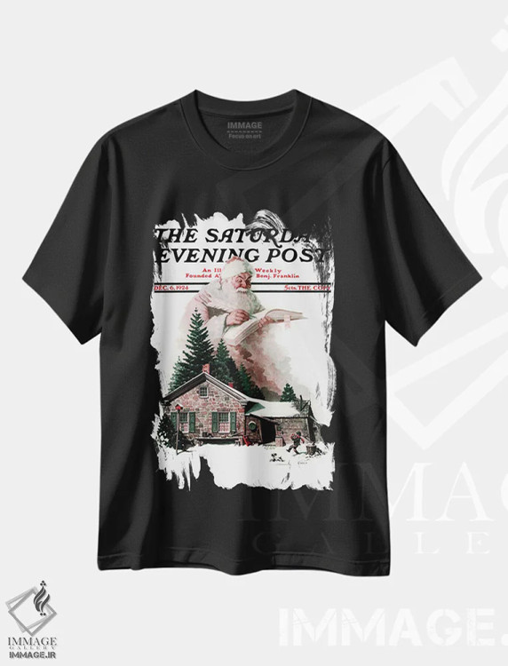 تیشرت مشکی طرح دار کارهای نیک، هنر فاخر کلاسیک اثر نورمن راکول | immage.ir