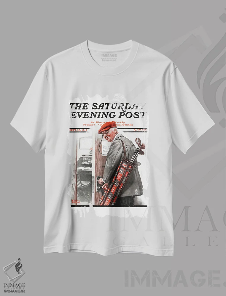 تیشرت سفید طرح دار کار مهم، هنر فاخر کلاسیک اثر نورمن راکول | فروشگاه ایماژ
