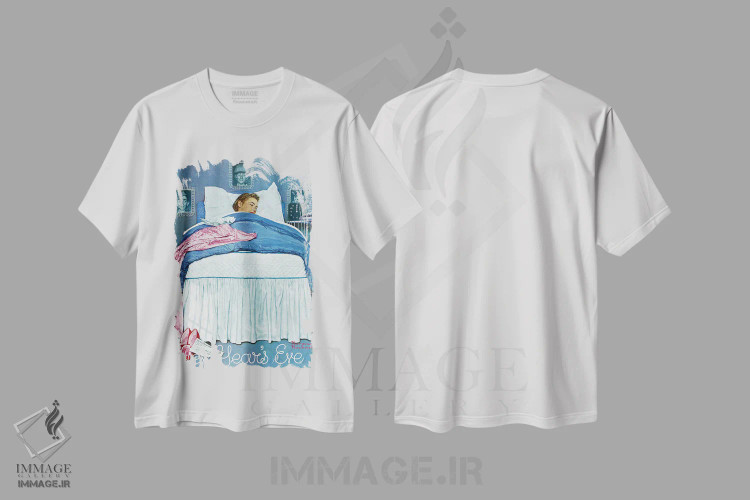 تیشرت سفید طرح دار شب سال نو، هنر فاخر کلاسیک اثر نورمن راکول | فروشگاه ایماژ