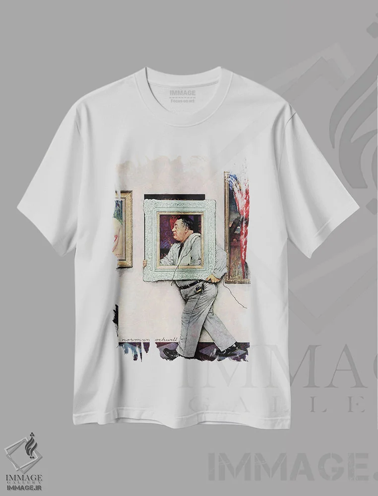 تیشرت سفید طرح دار صاف کننده تابلو، هنر فاخر کلاسیک اثر نورمن راکول | فروشگاه ایماژ