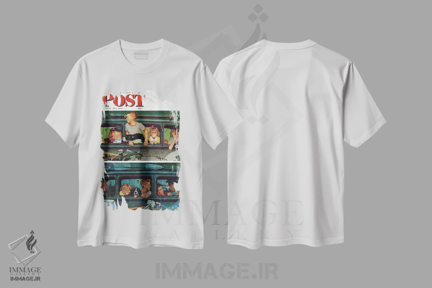 تیشرت سفید طرح دار جلد پیک نیک، هنر فاخر کلاسیک اثر نورمن راکول | immage.ir