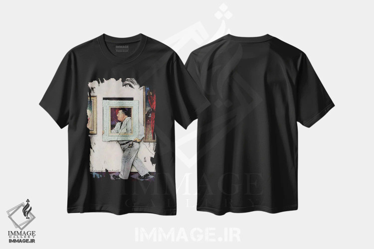 تیشرت مشکی طرح دار صاف کننده تابلو، هنر فاخر کلاسیک اثر نورمن راکول | immage.ir