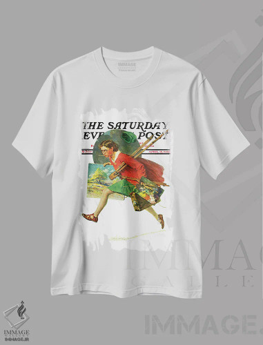 تیشرت سفید طرح دار روی جلد رنگ تازه، هنر فاخر کلاسیک اثر نورمن راکول | فروشگاه ایماژ