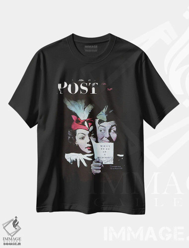 تیشرت مشکی طرح دار ویلی گیلیس در خاموشی، هنر فاخر کلاسیک اثر نورمن راکول | فروشگاه ایماژ