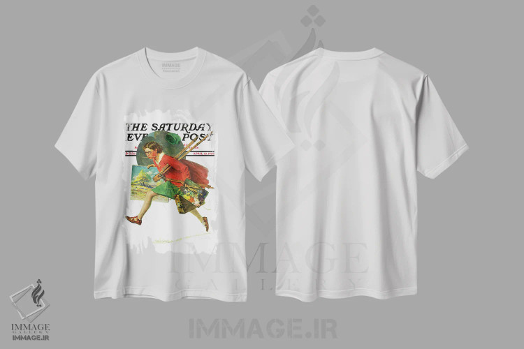 تیشرت سفید طرح دار روی جلد رنگ تازه، هنر فاخر کلاسیک اثر نورمن راکول | فروشگاه ایماژ