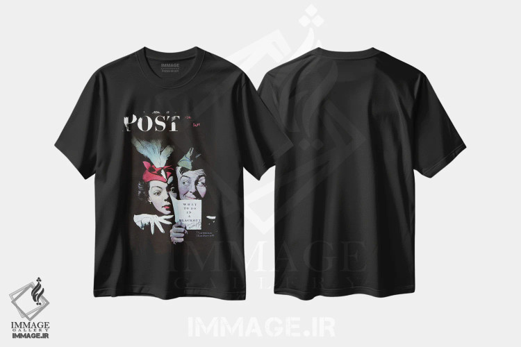 تیشرت مشکی طرح دار ویلی گیلیس در خاموشی، هنر فاخر کلاسیک اثر نورمن راکول | فروشگاه ایماژ