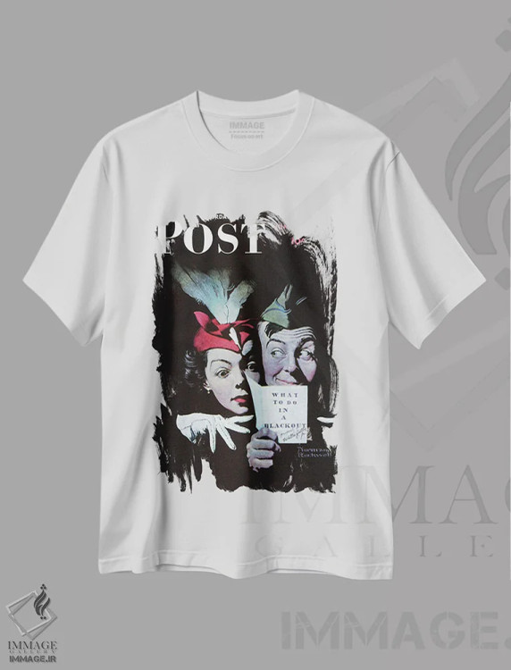 تیشرت سفید طرح دار ویلی گیلیس در خاموشی، هنر فاخر کلاسیک اثر نورمن راکول | immage.ir