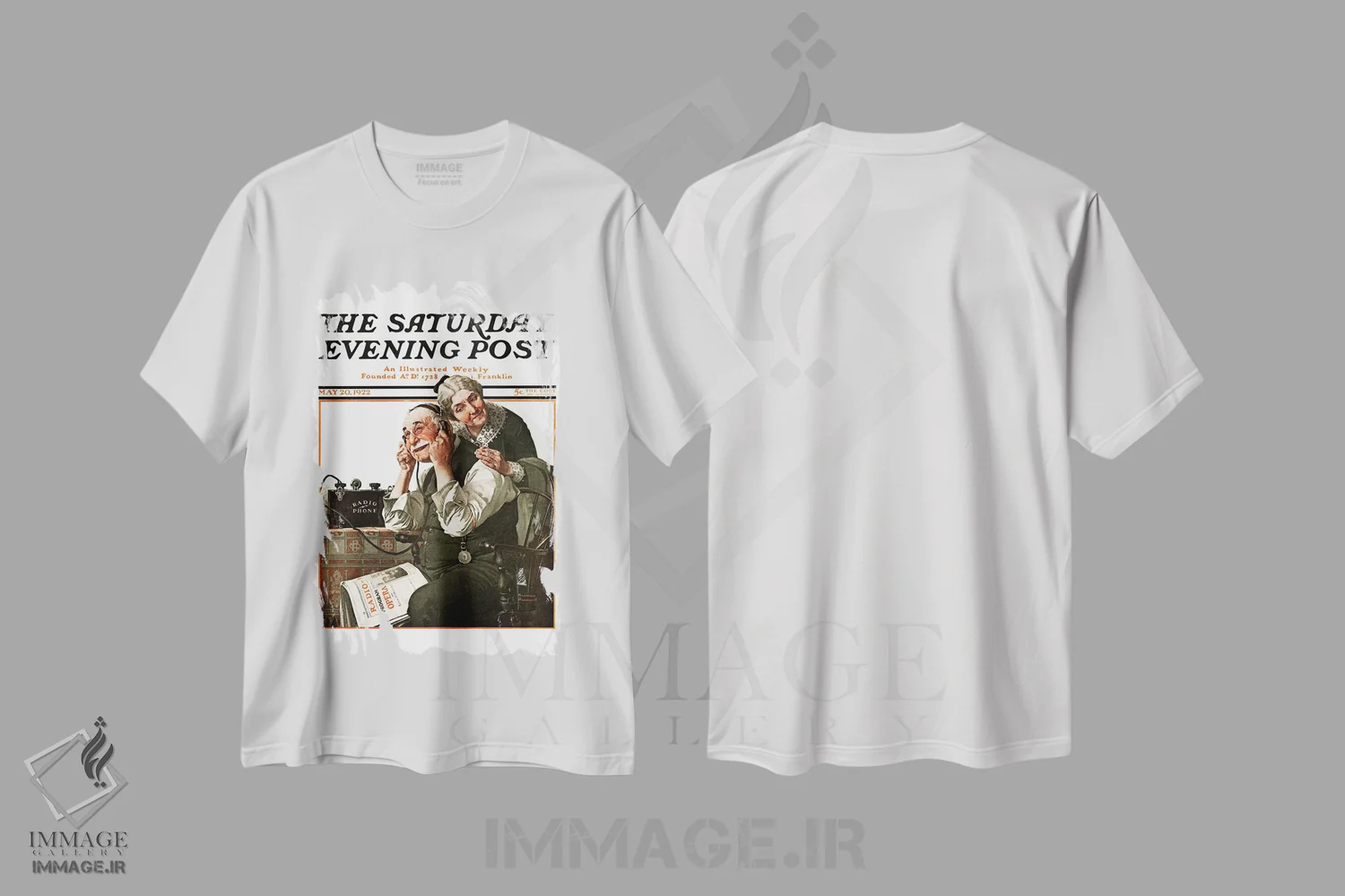 تیشرت سفید طرح دار Ma!),شگفتی های رادیو، هنر فاخر کلاسیک اثر نورمن راکول | immage.ir