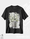 تیشرت مشکی طرح دار سبد گل رز شیرین، دکور معاصر اثر جولی نورکوس | immage.ir
