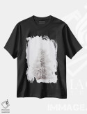 تیشرت مشکی طرح دار درخت برفی در زمستان، مدیوم اثر نیک ریو | فروشگاه ایماژ