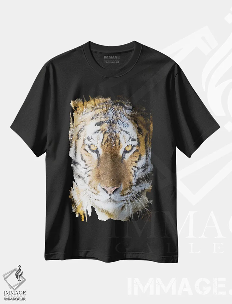 تیشرت مشکی طرح دار نگهبان جنگل، مدیوم اثر نیک ریو | immage.ir