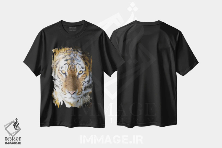 تیشرت مشکی طرح دار نگهبان جنگل، مدیوم اثر نیک ریو | immage.ir