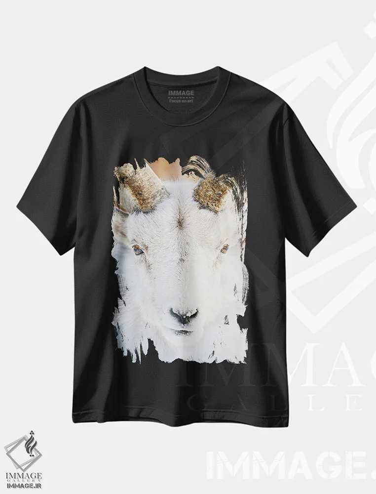 تیشرت مشکی طرح دار پشم زرین، مدیوم اثر نیک ریو | immage.ir