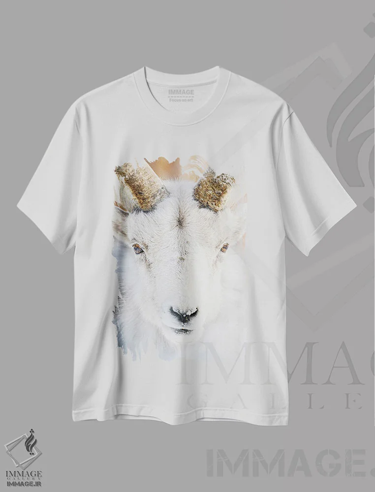 تیشرت سفید طرح دار پشم زرین، مدیوم اثر نیک ریو | فروشگاه ایماژ