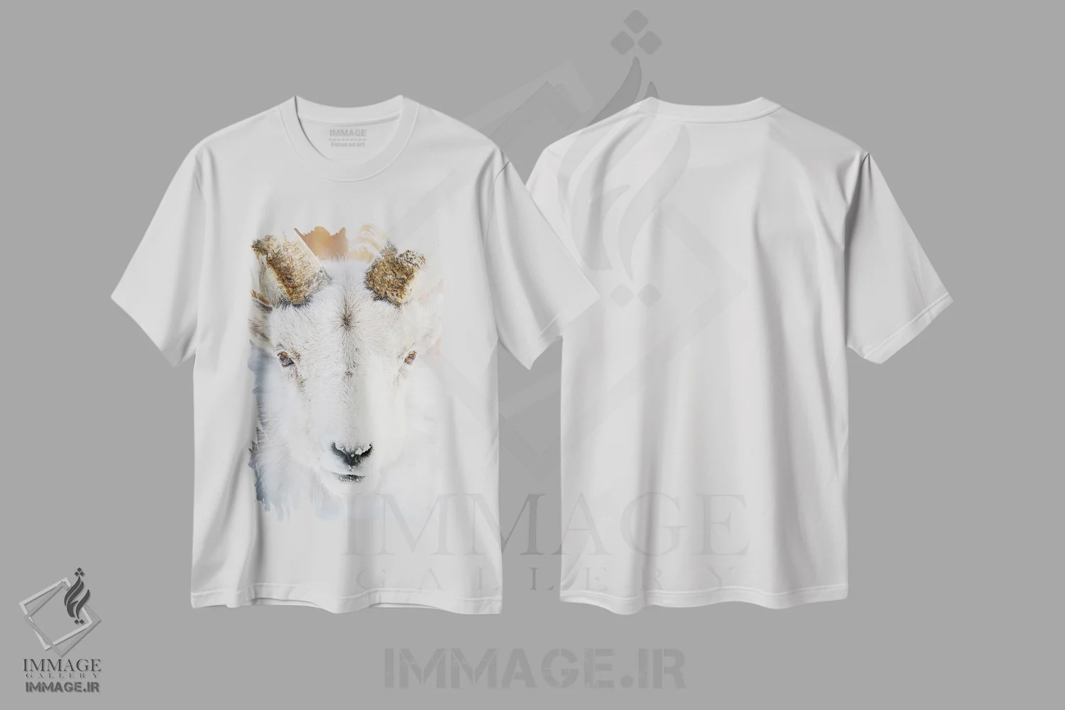 تیشرت سفید طرح دار پشم زرین، مدیوم اثر نیک ریو | فروشگاه ایماژ