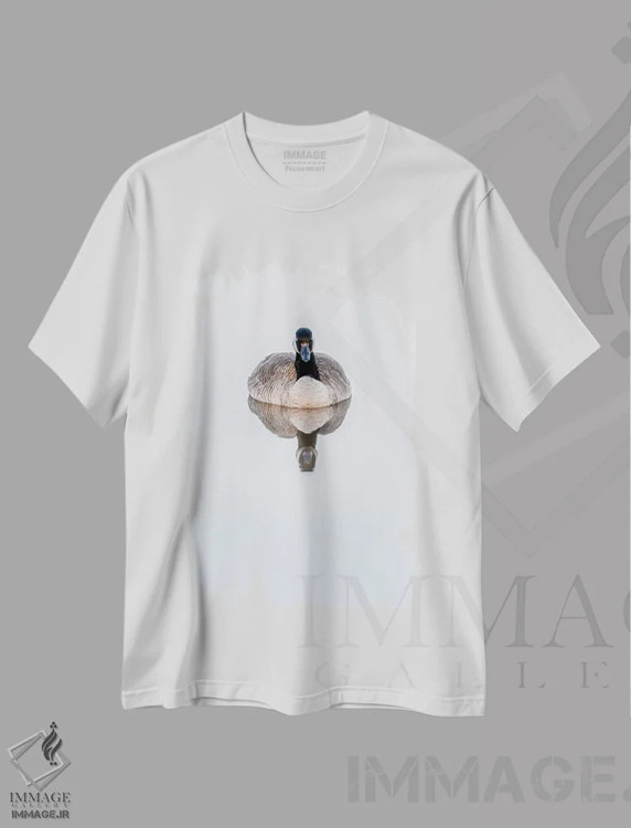 تیشرت سفید طرح دار غاز در رؤیاهای آب های آرام، مدیوم اثر نیک ریو | immage.ir