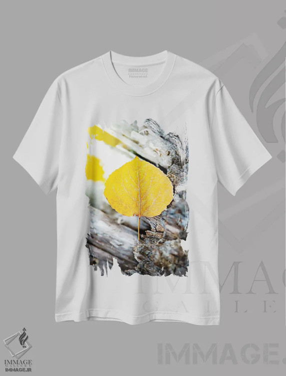 تیشرت سفید طرح دار تقسیم جاذبه، جادوی طبیعت، مدیوم اثر نیک ریو | فروشگاه ایماژ