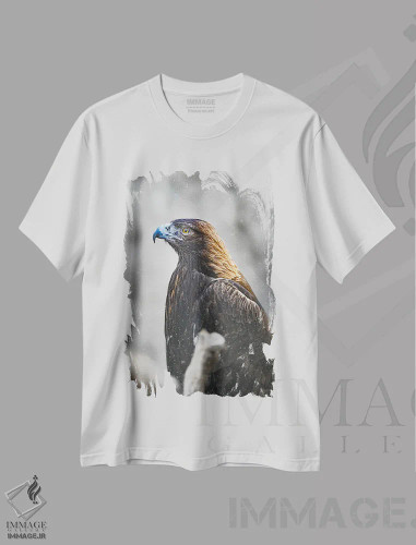 تیشرت سفید طرح دار عقاب طلایی، مدیوم اثر نیک ریو | فروشگاه ایماژ