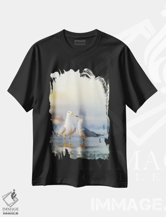 تیشرت مشکی طرح دار عشق در هواست، مدیوم اثر نیک ریو | فروشگاه ایماژ