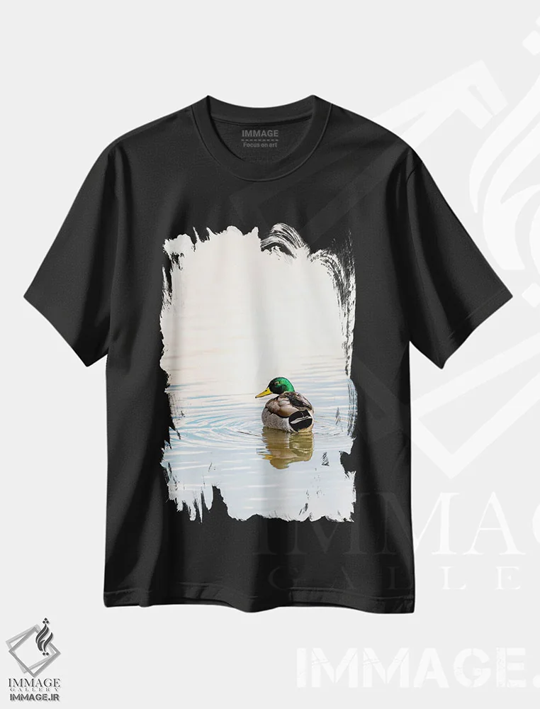 تیشرت مشکی طرح دار اردک کله سبز، مدیوم اثر نیک ریو | immage.ir