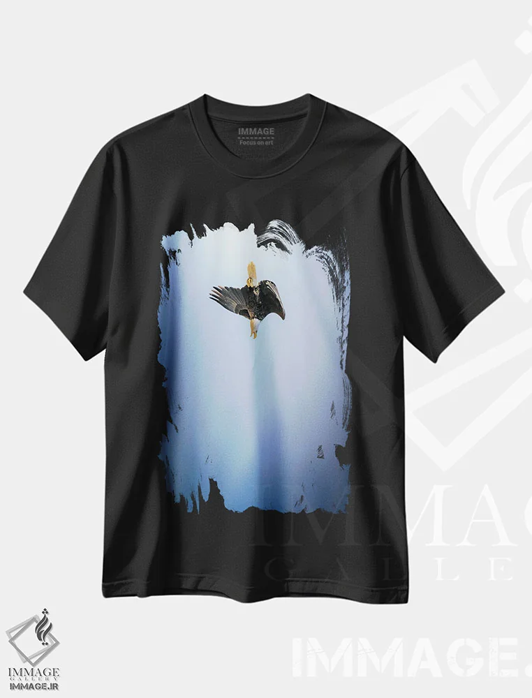 تیشرت مشکی طرح دار آسمان پیما، مدیوم اثر نیک ریو | فروشگاه ایماژ