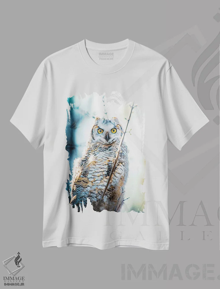 تیشرت سفید طرح دار روح جنگل صبحگاهی، مدیوم اثر نیک ریو | immage.ir