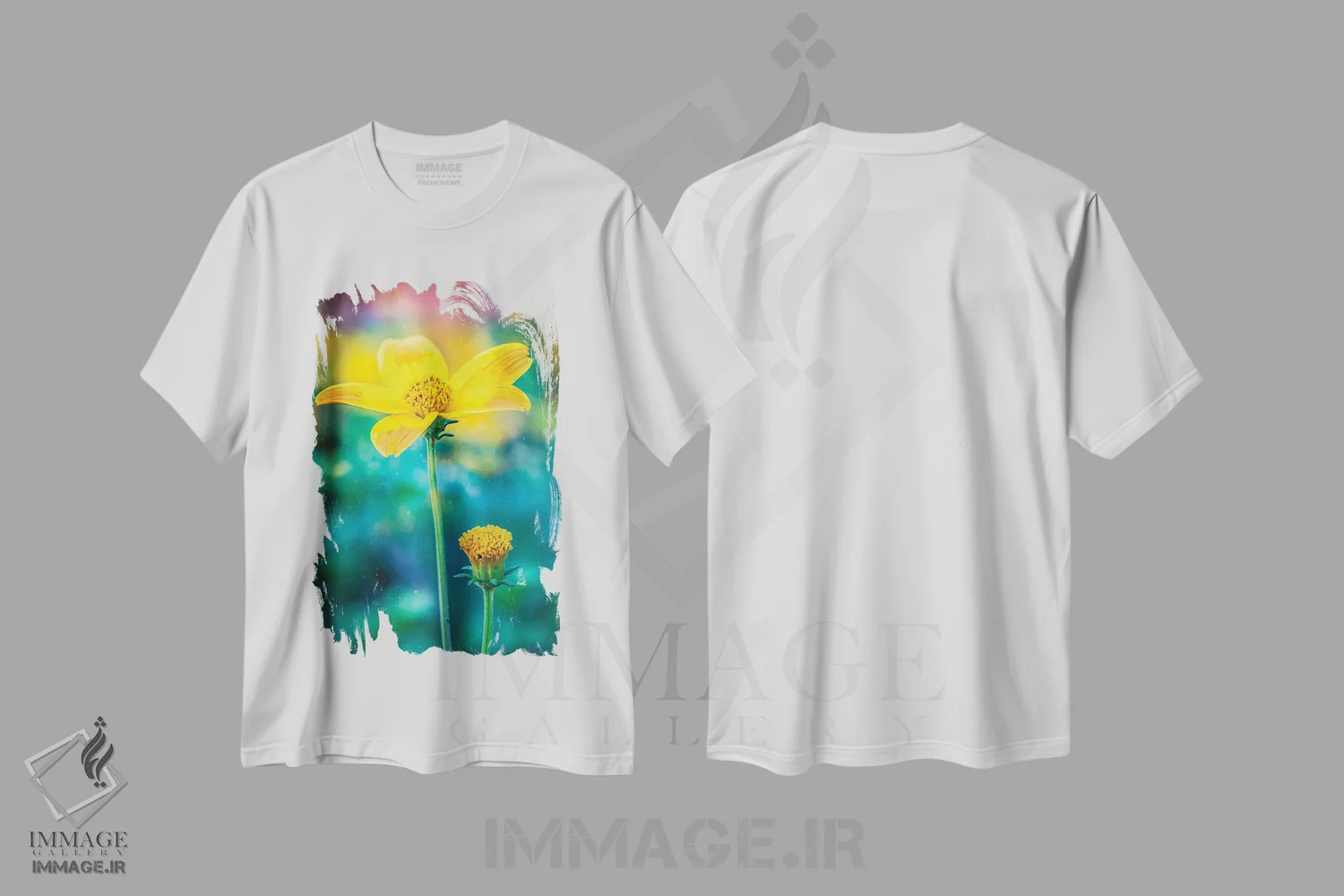 تیشرت سفید طرح دار رویاهای زرد، عکاسی ماکرو اثر نیک ریو | immage.ir