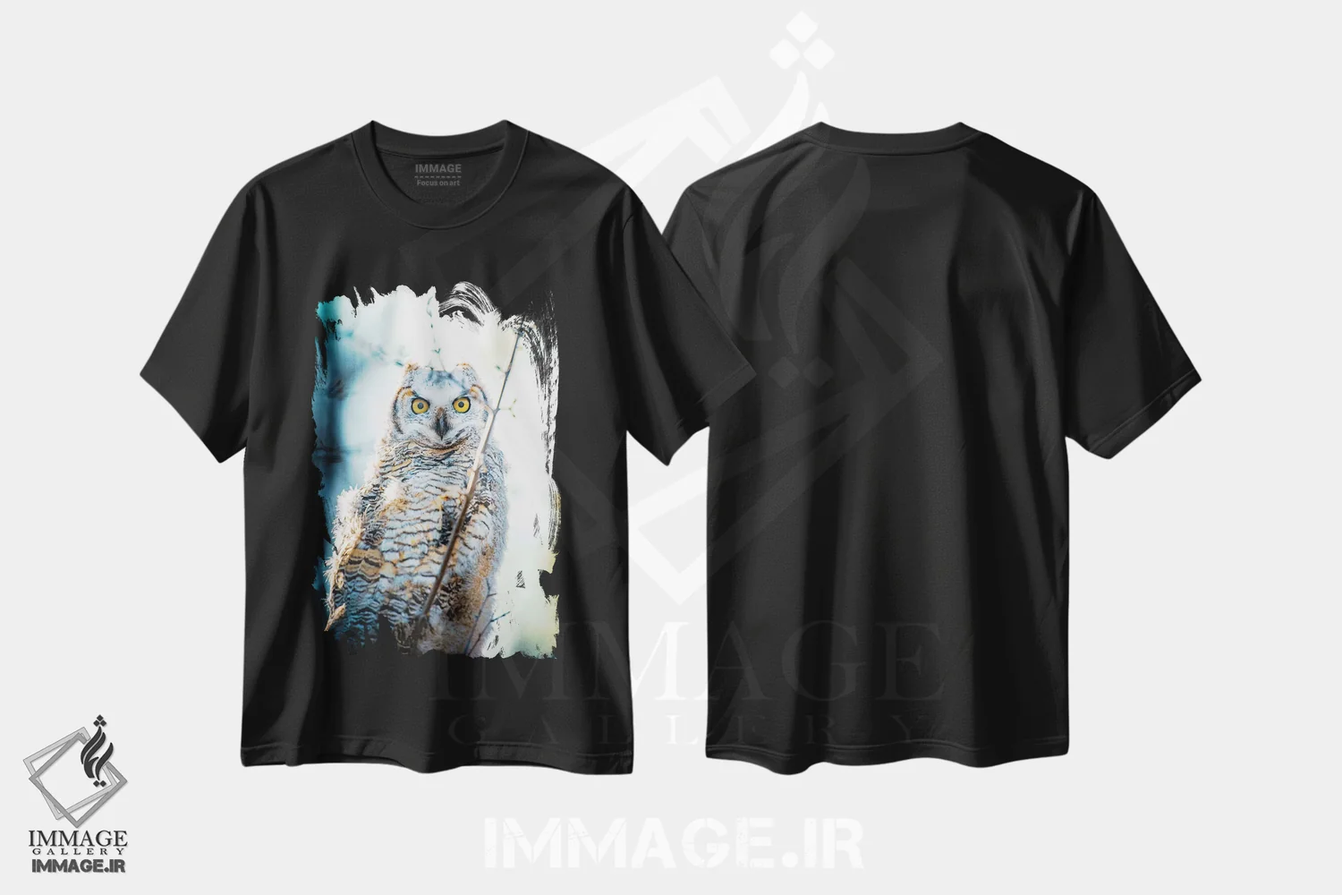 تیشرت مشکی طرح دار روح جنگل صبحگاهی، مدیوم اثر نیک ریو | فروشگاه ایماژ