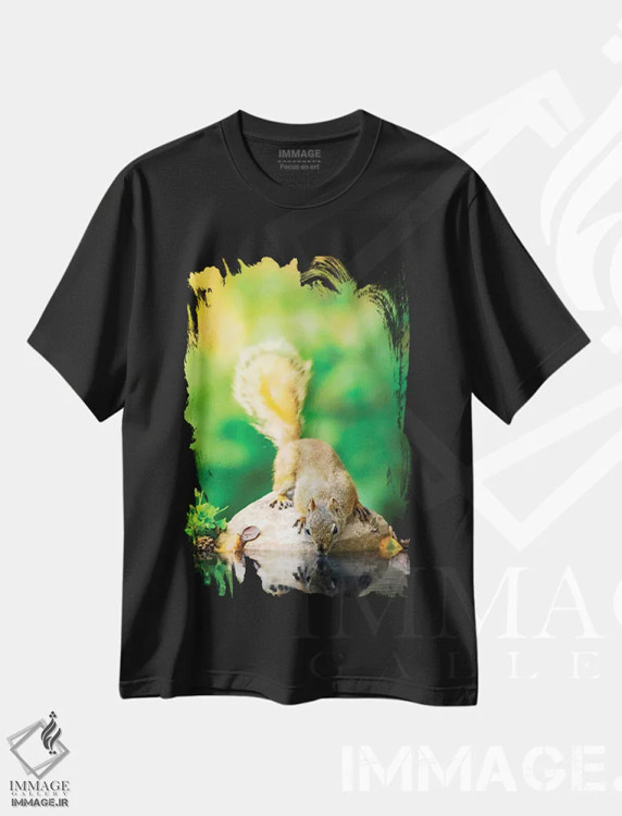 تیشرت مشکی طرح دار جرعه ای از زندگی، مدیوم اثر نیک ریو | immage.ir