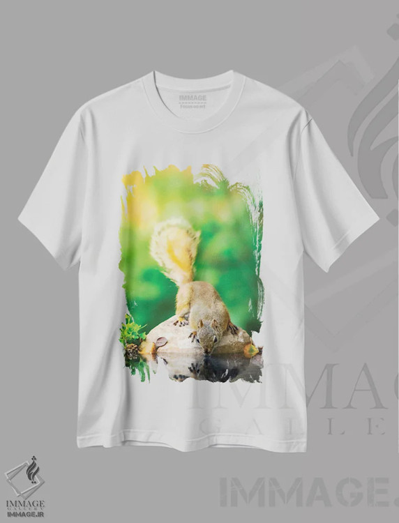 تیشرت سفید طرح دار جرعه ای از زندگی، مدیوم اثر نیک ریو | فروشگاه ایماژ