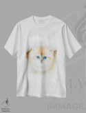 تیشرت سفید طرح دار آری دلربایی: گربه بریتانیایی شورت هیر، مدیوم اثر نیک ریو | فروشگاه ایماژ