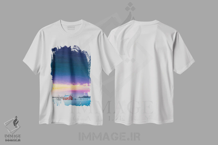 تیشرت سفید طرح دار شب قطبی، مدیوم اثر نیک ریو | فروشگاه ایماژ