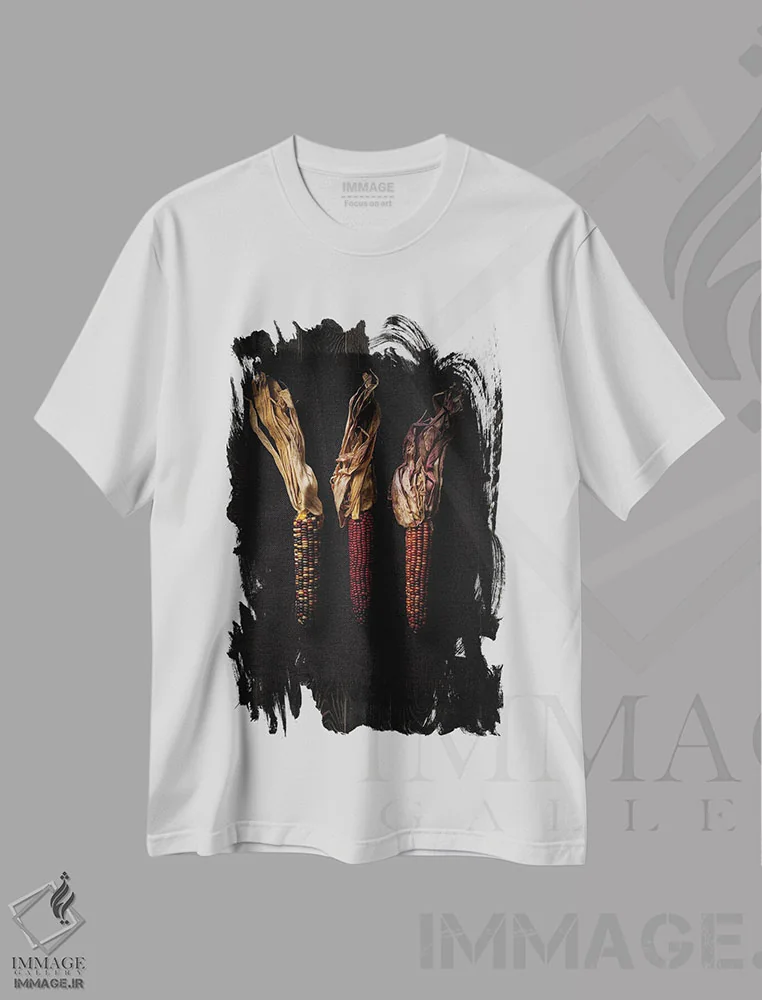 تیشرت سفید طرح دار آبنبات ذرتی، مدیوم اثر نیک ریو | فروشگاه ایماژ