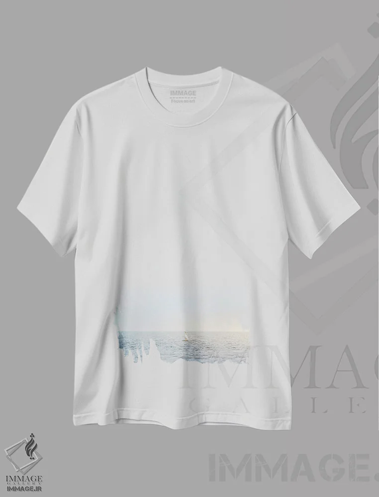 تیشرت سفید طرح دار پلیکان روی صخره، مدیوم اثر نیک ریو | immage.ir