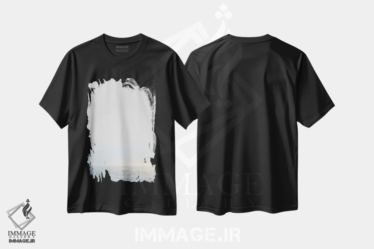 تیشرت مشکی طرح دار پلیکان روی صخره، مدیوم اثر نیک ریو | فروشگاه ایماژ