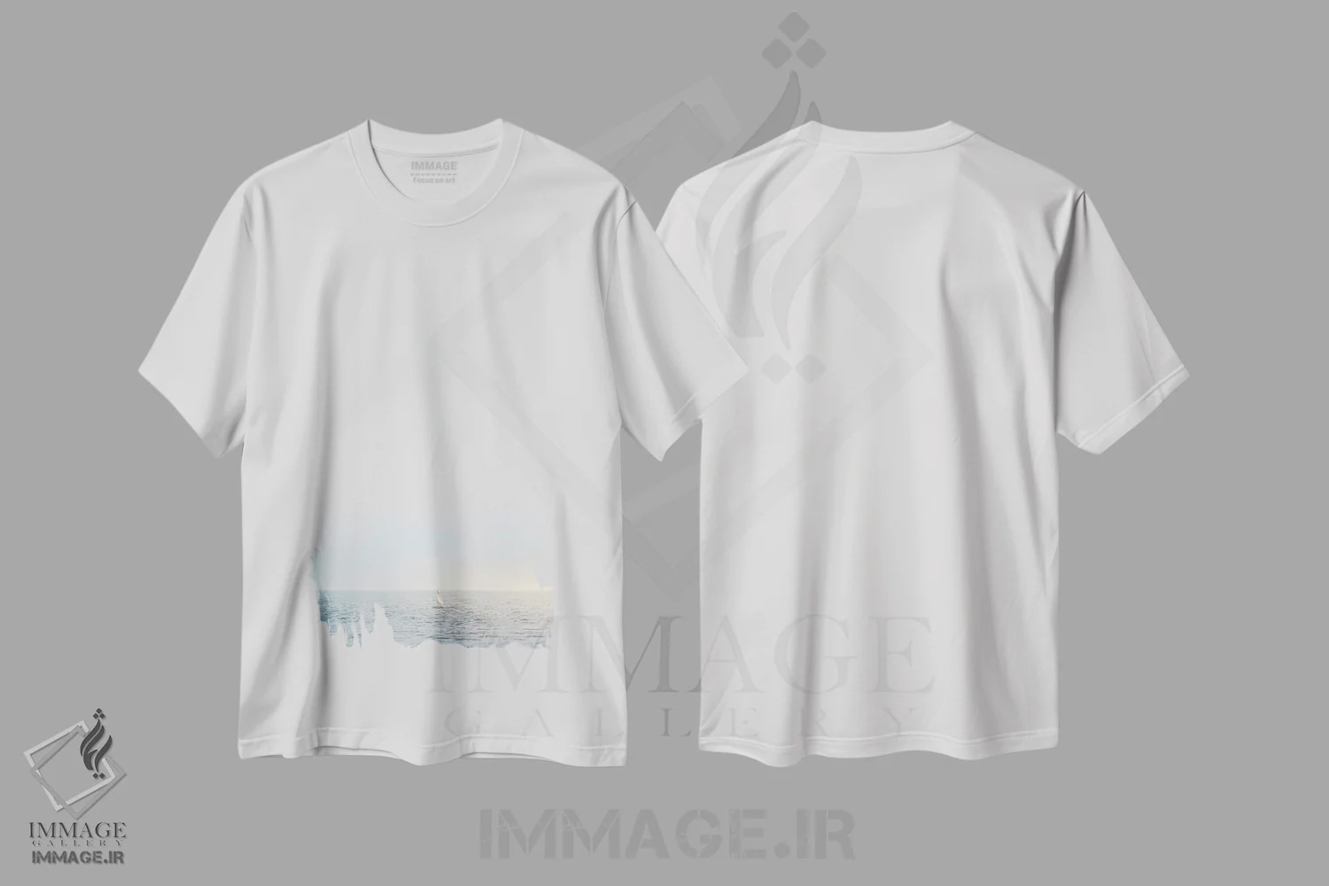 تیشرت سفید طرح دار پلیکان روی صخره، مدیوم اثر نیک ریو | immage.ir