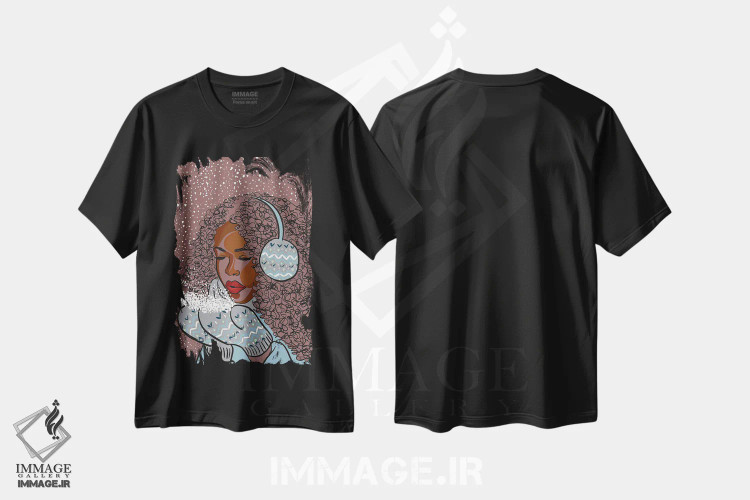 تیشرت مشکی طرح دار بگذار برف ببارد، هنر آمریکایی آفریقایی تبار اثر نوئل آر ایکس | فروشگاه ایماژ