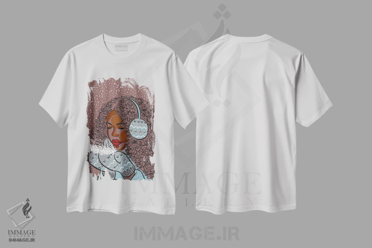 تیشرت سفید طرح دار بگذار برف ببارد، هنر آمریکایی آفریقایی تبار اثر نوئل آر ایکس | immage.ir