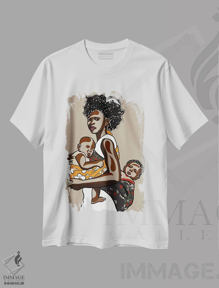 تیشرت سفید طرح دار غرق در عشق ۳، هنر آمریکایی آفریقایی تبار اثر نوئل آر ایکس | فروشگاه ایماژ