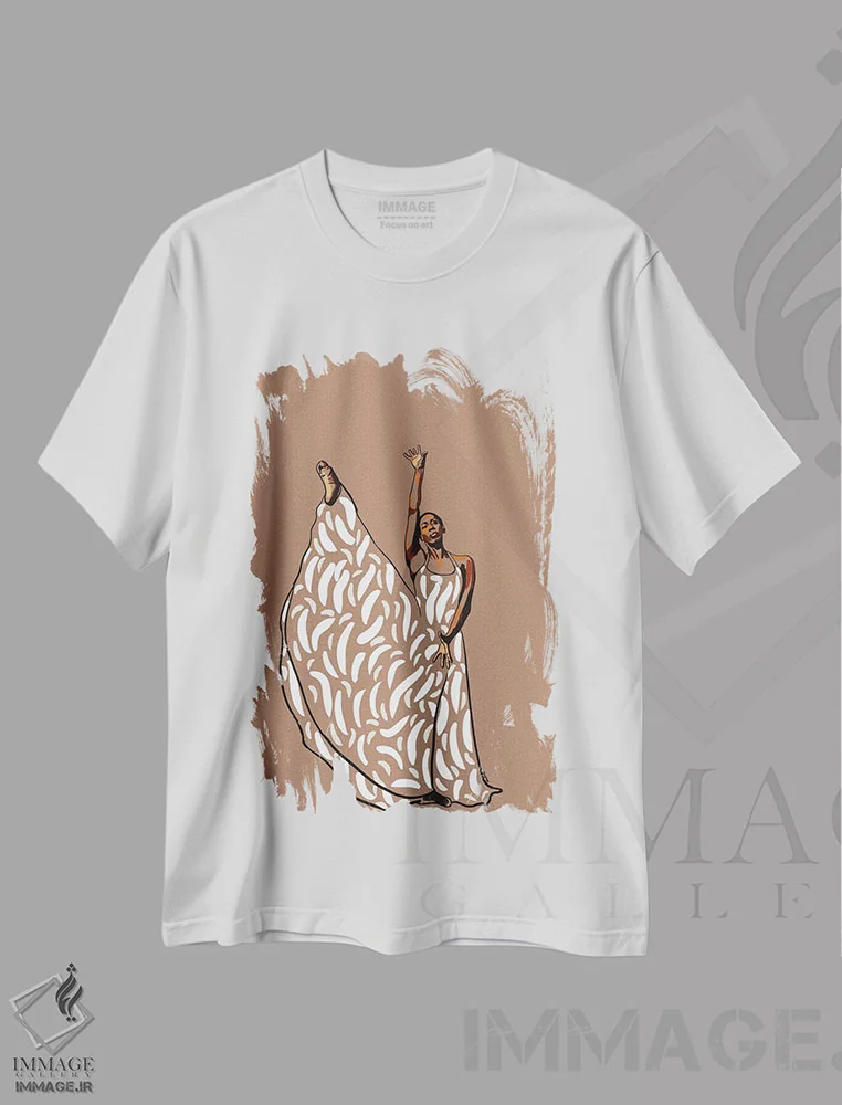 تیشرت سفید طرح دار جودیت جمیسون، هنر آمریکایی آفریقایی تبار اثر نوئل آر ایکس | immage.ir