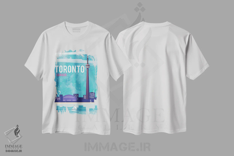 تیشرت سفید طرح دار پوستر سفر تورنتو، تزئینی اثر ناتالی رایان | فروشگاه ایماژ