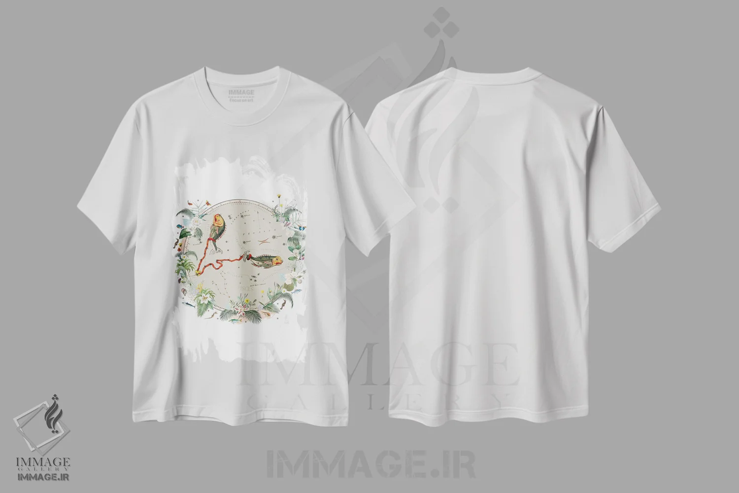 تیشرت سفید طرح دار فال برج حوت، دکور بوهمی اثر ناتالی رایان | immage.ir