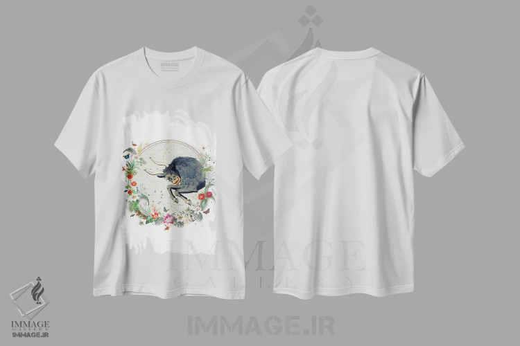 تیشرت سفید طرح دار فال برج ثور، دکور بوهمی اثر ناتالی رایان | immage.ir