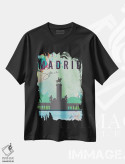 تیشرت مشکی طرح دار پوستر سفر به مادرید، تزئینی اثر ناتالی رایان | فروشگاه ایماژ