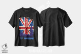 تیشرت مشکی طرح دار پوستر سفر به لندن با پرچم بریتانیا، تزئینی اثر ناتالی رایان | immage.ir