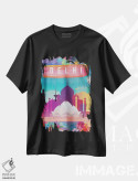 تیشرت مشکی طرح دار پوستر سفر به دهلی، دکور آسیایی اثر ناتالی رایان | immage.ir
