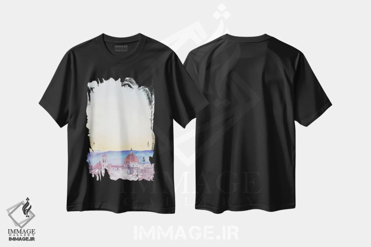 تیشرت مشکی طرح دار پوستر سفر به فلورانس، تزئینی اثر ناتالی رایان | فروشگاه ایماژ